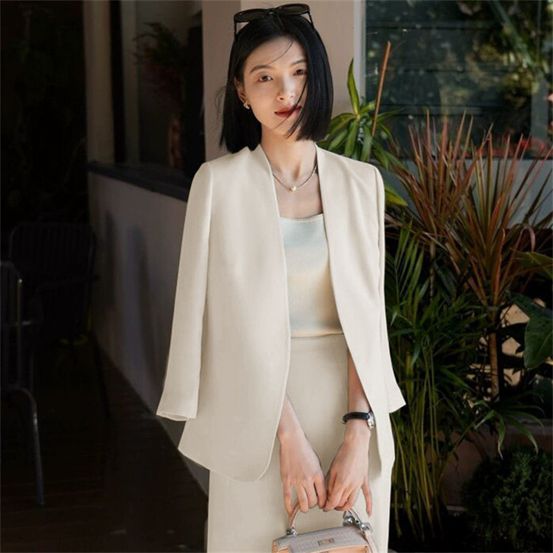 春秋玫红色西装外套女2025春新款气质女神范休闲小个子西服套裙女