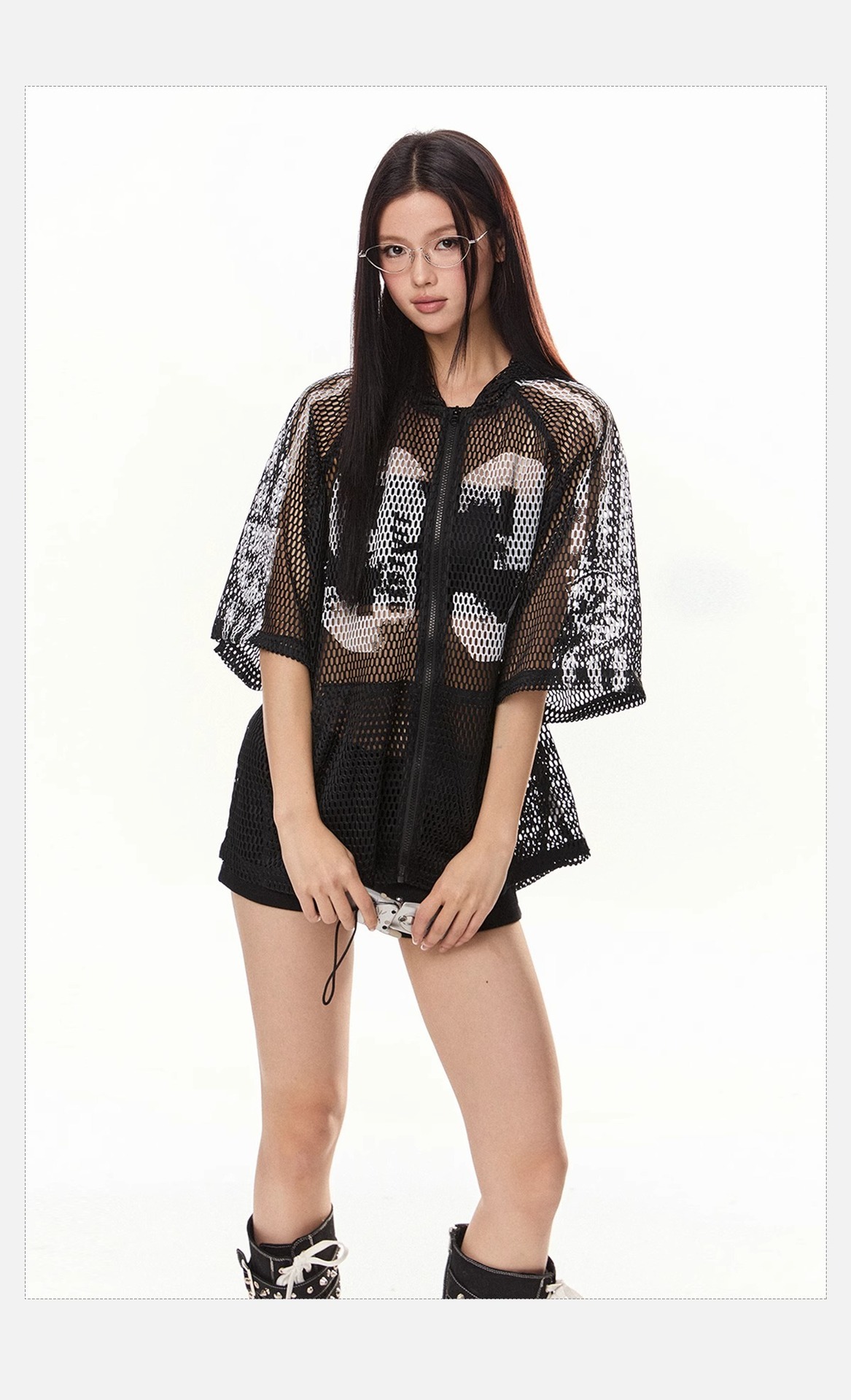 Hollow Zipper Hooded Jersey Men And Women , Unique Design, Loose Short-Sleeve_viptrois.com