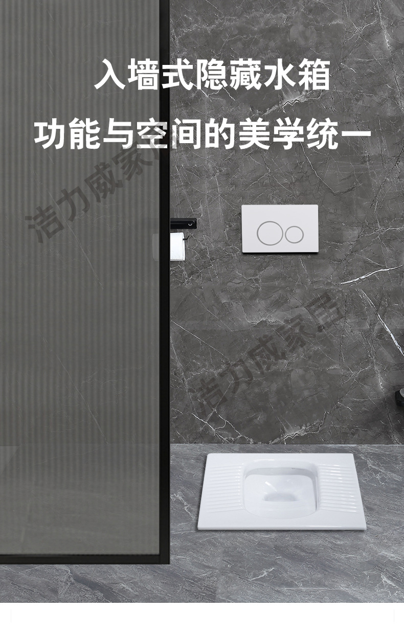 High-pressure injection molded water tank squat toilet, hidden and concealed water tank factory direct sales details Picture