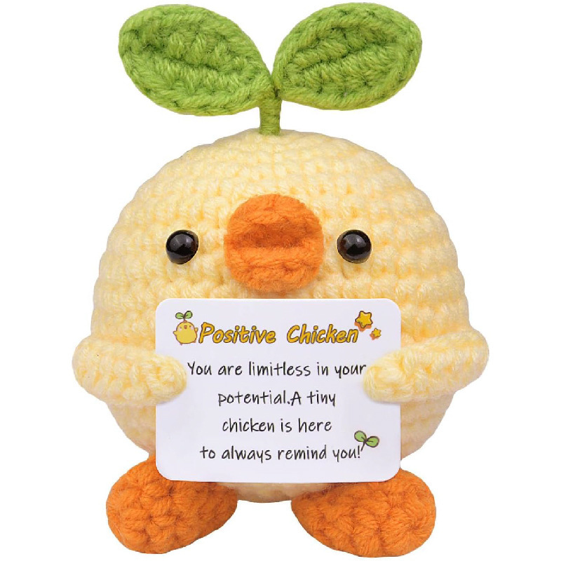 新品跨境亚马逊热销 Crochet Positive ice cream 毛线玩偶励志卡|undefined