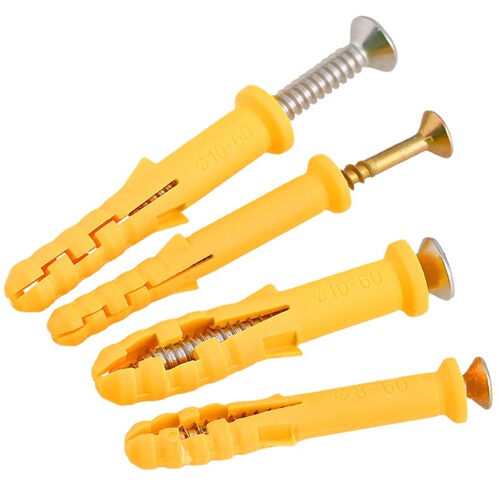 Color zinc small yellow croaker expansion screw anchor bolt expansion plug self-tapping screw plastic expansion tube bag M6M8M10mm