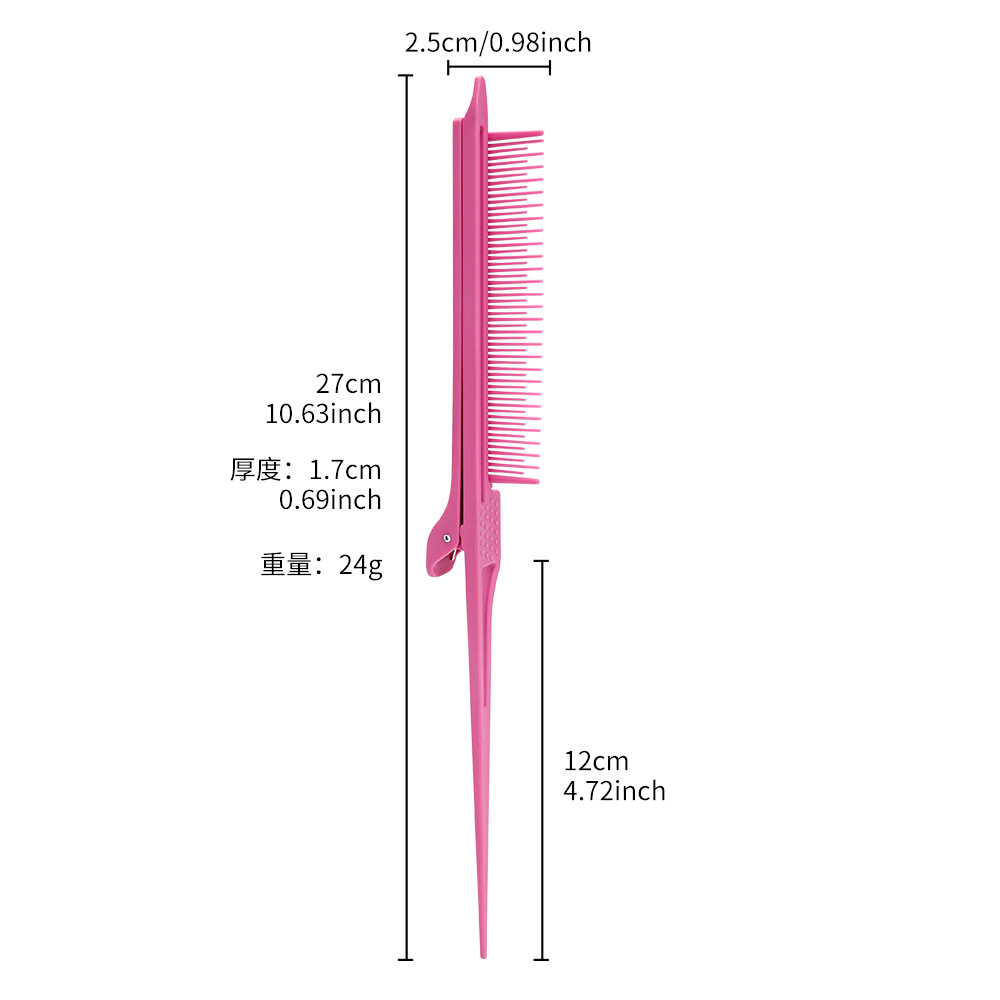 Cross-border Venta caliente multi-función de pinza de pelo teñido peine de peluquería de corte de pelo de la partición de corte de pelo de plástico punta de cola peine