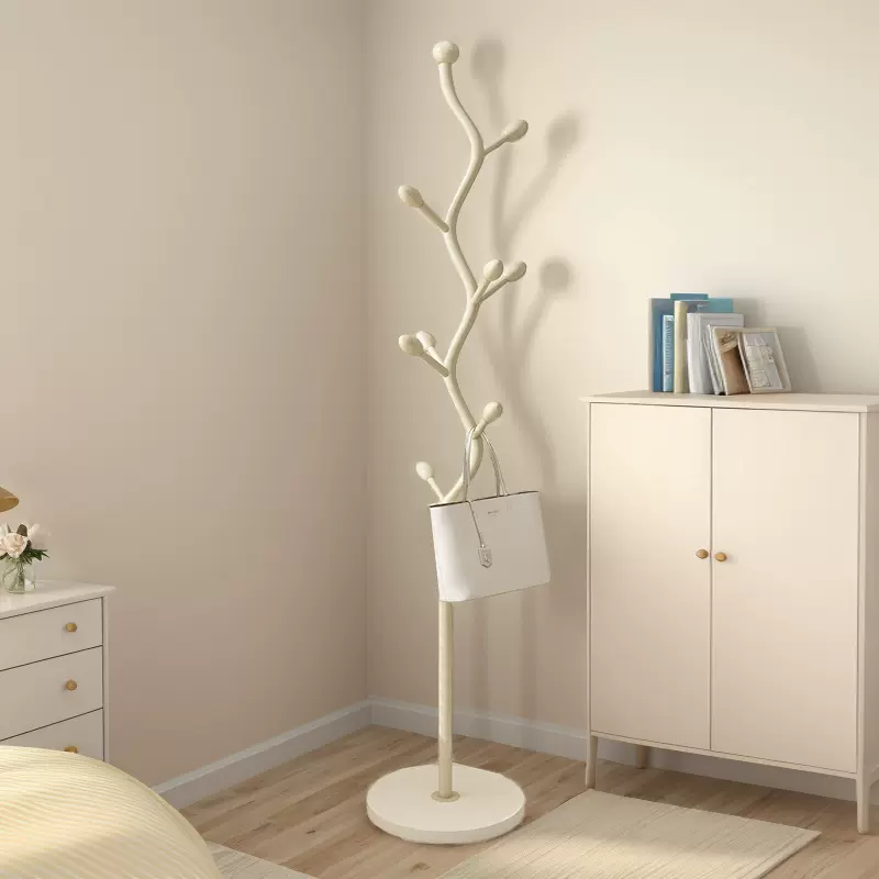 衣帽架落地卧室轻奢挂衣架加粗立式s型实用树枝衣帽奶油风挂衣架