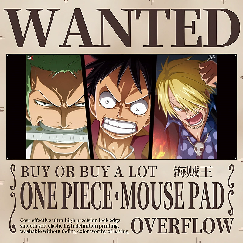 Коврик для мыши увеличенный One Piece Luffy коврик для мыши Solong женский аниме двухмерный утолщённый с застёжкой край столовый подкладка