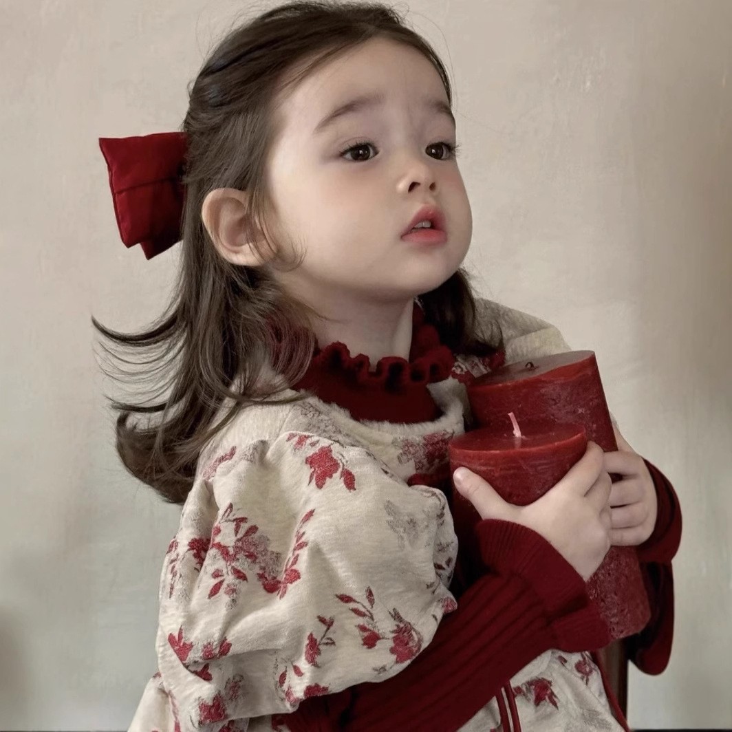 Bebé cómodo vestido de Año Nuevo de invierno vestido de princesa festivo vestido de bebé nuevo estilo chino vestido de lana