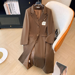 300kg plus size Women's chubby girl Winter Thickened Quilted Coat Long Coat Coat New College British Style