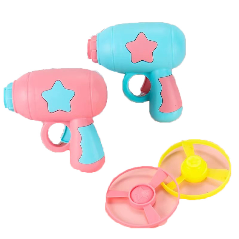 Juguete de lanzamiento de disco volador colorido Pistola de libélula de bambú Lanzamiento de un botón Juguete para gatos Juguete para mascotas para perros