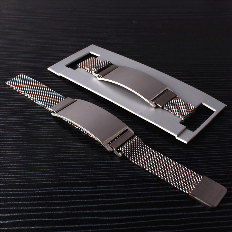Titanium Steel Couple Stainless Steel Magnet Buckle Glossy Engravable Amazon 2022 European and American Jewelry Couple Bracelet