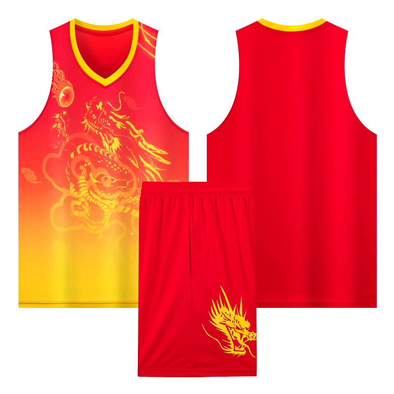 Basketball Suit suit Dragon Boat Festival Dragon Boat Race Suit Men's Quick-drying Sports Breathable Vest Ball Suit Summer Training Team Suit
