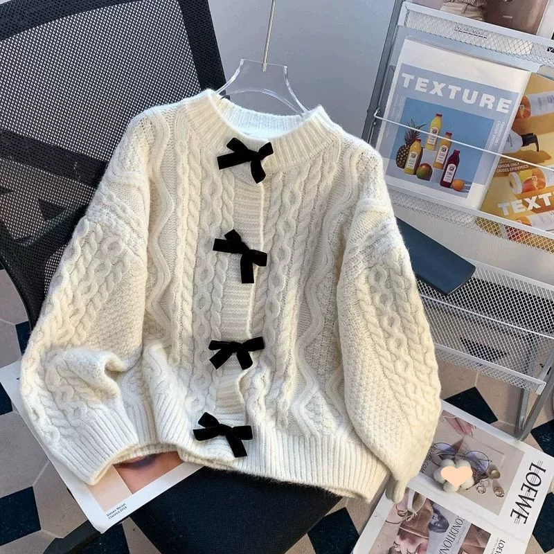 Sweater with bow, autumn jacket, cardigan