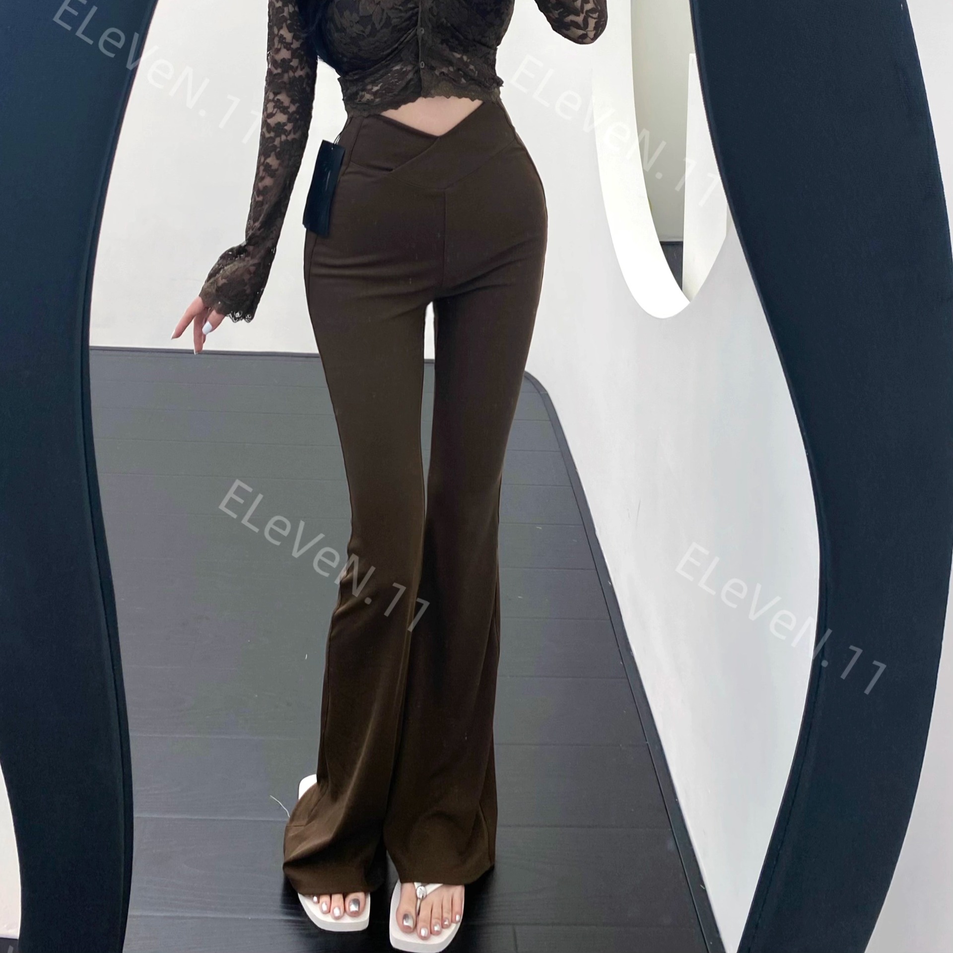 Shopkeeper hides! Self-retaining Long-leg Special Effect Slim-fit Slim-fit High-waist All-match Micro-fit Casual Pants Women's Pants