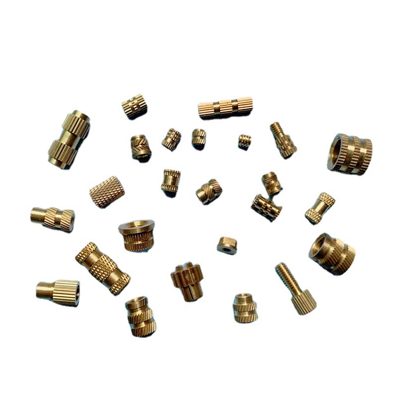 铜螺母滚花螺母厂家M2M3M4M5M6M8 直纹铜螺母 铜镶件 铜件 铜嵌件