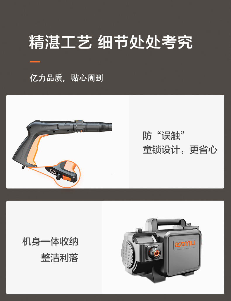 Black Knight 4350 High Pressure Car Wash Cleaning Machine Household High Power 220V Water Pump Portable Water Gun Artifact