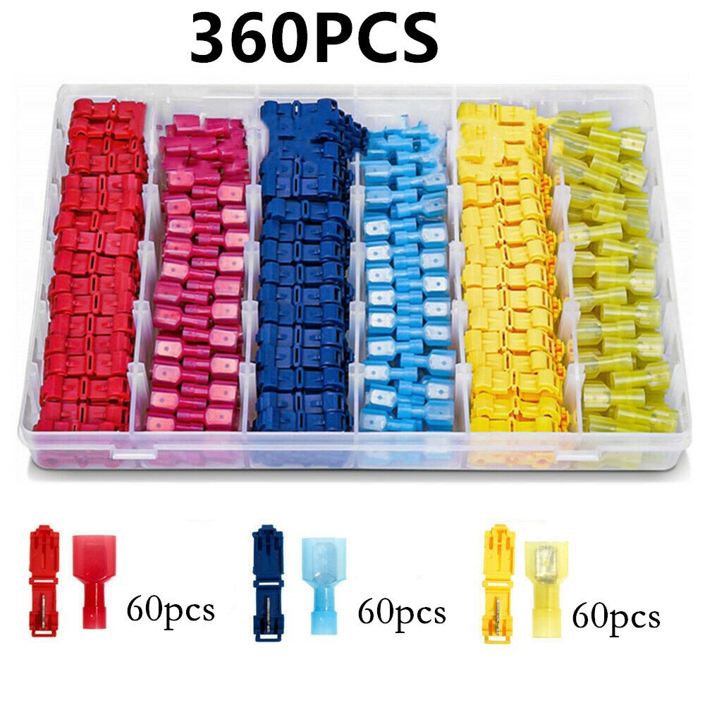ebay爆款 360pcs线夹组合 60对蚂蚁夹+尼龙插片全绝缘端子 亚马逊