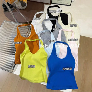 Tank top, universal short top with cups, slim fit, beautiful back