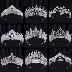 ブライダルウェディングドレスホワイトウェディングドレスクラウンバロックヘアアクセサリーAliExpressレディース大人のクラウンティアラシルバーホワイト