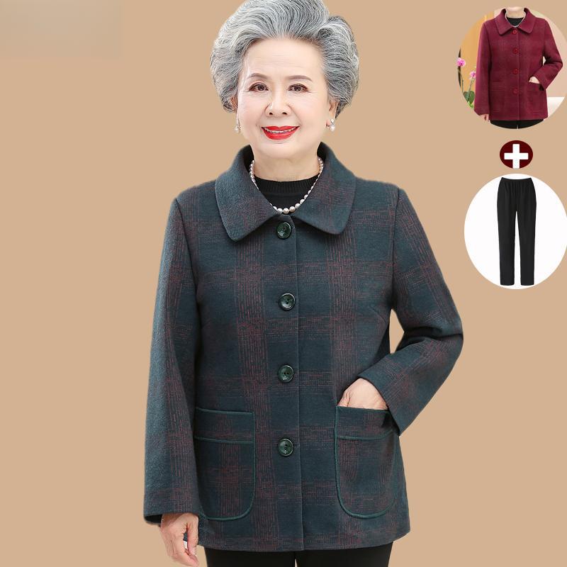 中老年人秋装外套女老太太春秋衣服妈妈607080岁外婆上衣奶奶套装|undefined
