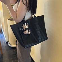韩系编织简约2026百搭单肩包女新款通勤休闲大容量腋下慵懒托A35