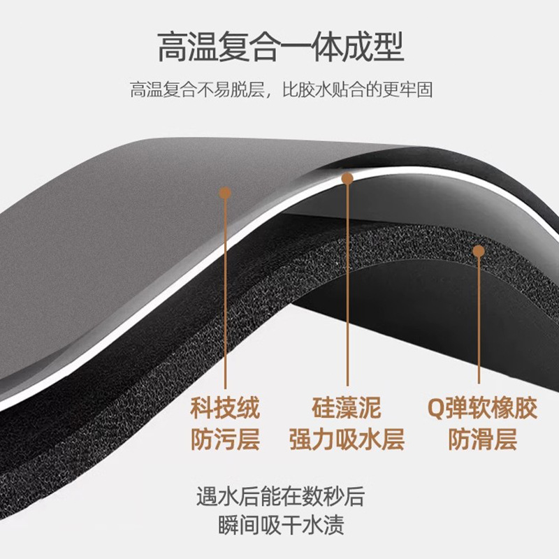 Alfombra de impresión de barro de diatomeas simple moderna Alfombrilla de baño absorbente de agua Alfombrilla de la puerta Alfombrilla antideslizante de secado rápido absorbente de agua