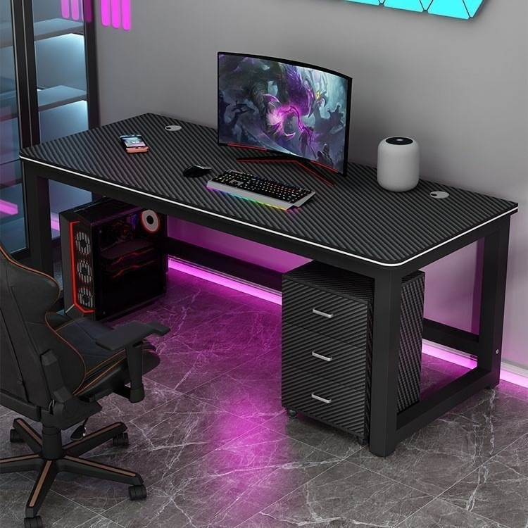 Computer Desk Desktop Bedroom Home Desk Game Table Simple Rental Room Carbon Fiber Pattern Single and Double E-Sports Table