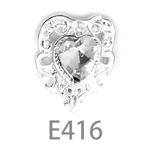 Nuevo transfronterizo europeo y americano estilo corona uñas joyería mezclado lote exquisito en forma de corazón rhinestone Cruz uñas rhinestone venta al por mayor