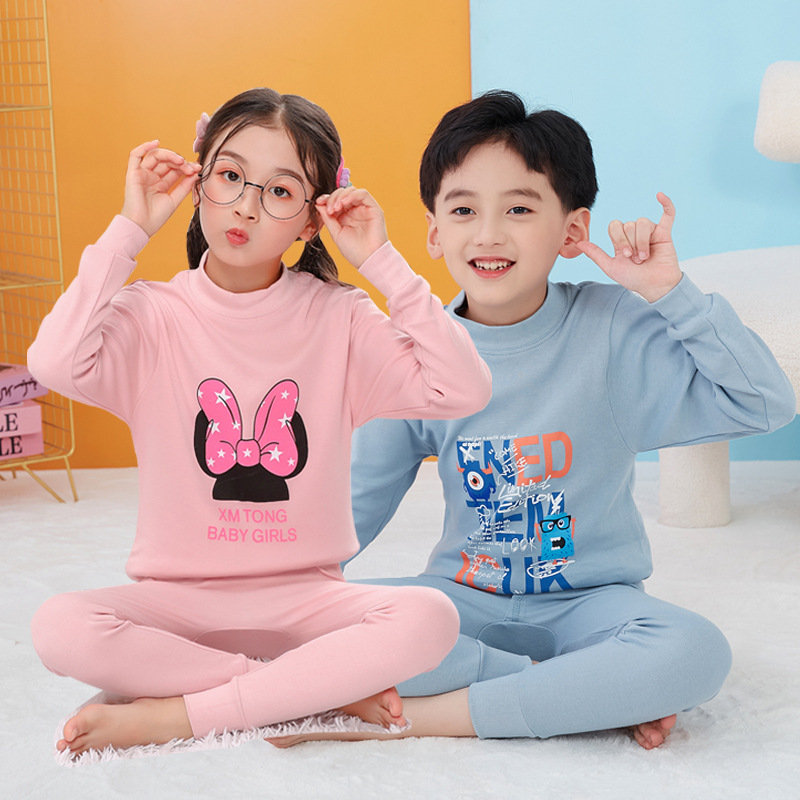 Ropa de otoño para niños pantalones largos traje Algodón Suéter para niños pantalones de algodón ropa interior cálida para niñas Cubierta de suéter de algodón para niños medianos y grandes
