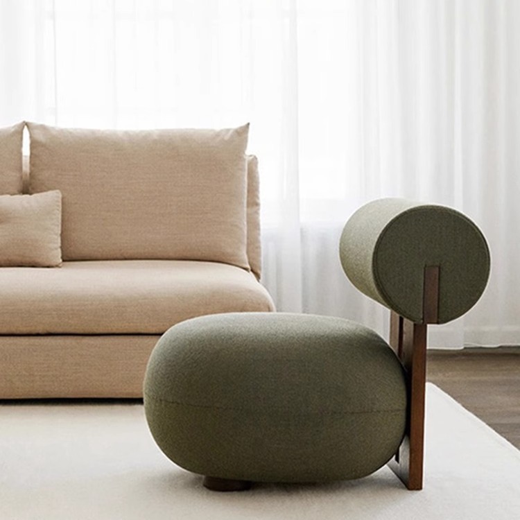 Nordic sofá silla moderna Luz de lujo estilo crema sala de estar perezoso de lana de cordero hipopótamo silla sola Silla de ocio