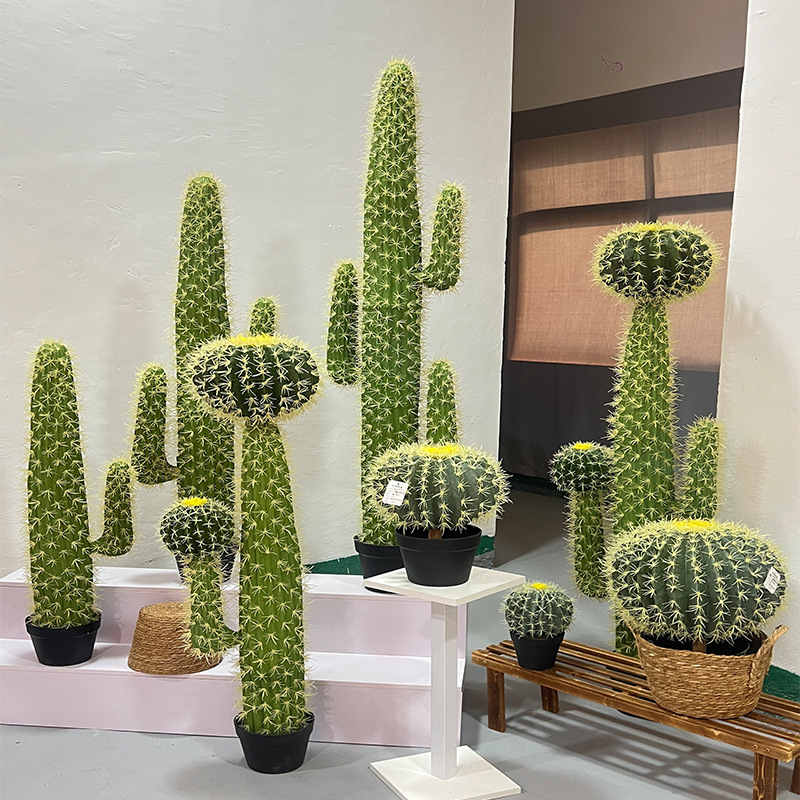 热带大型室内办公室橱窗装饰假绿植组合仙人柱盆栽仿真仙人掌造景|undefined
