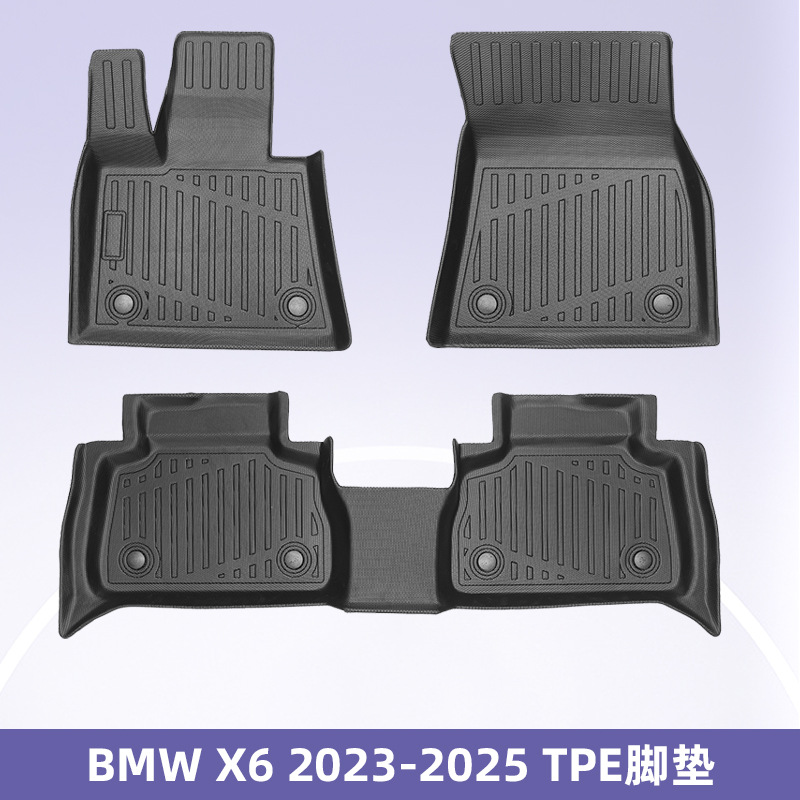 Para BMW X6 2023-2025 3D Material para todo clima TPE Almohadilla del pie Cojín del maletero Cojín del respaldo