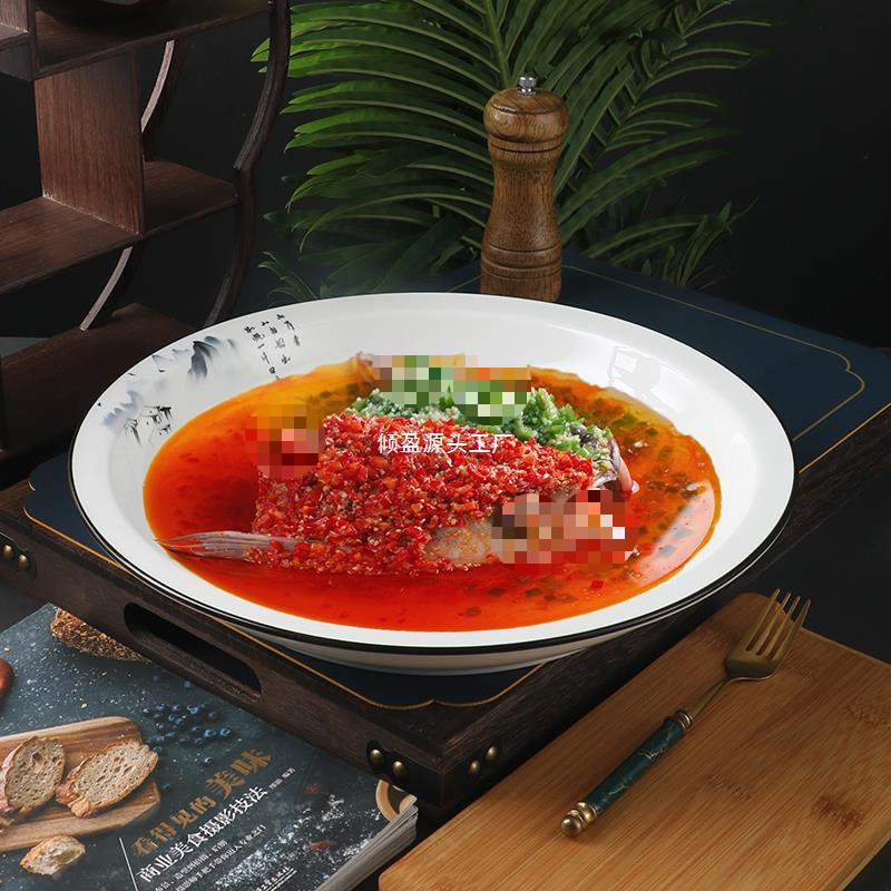 Hotel Special Tableware Creative Plate Household Dish Plate Ceramic Cooking Plate Restaurant Hotel Cold Dish Plate Commercial