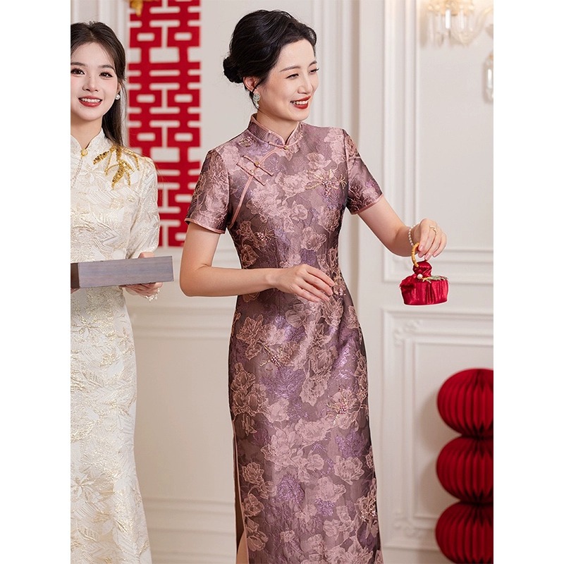 2025 New Wedding Cheongsam Wedding Dress High-end Atmosphere Young Mother Slimming Wedding Cheongsam Dress