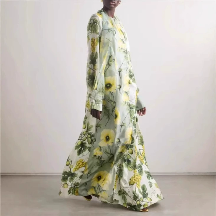 Амазонка цветочное платье с принтом темперамент длинная праздничная юбка европейское и американское платье