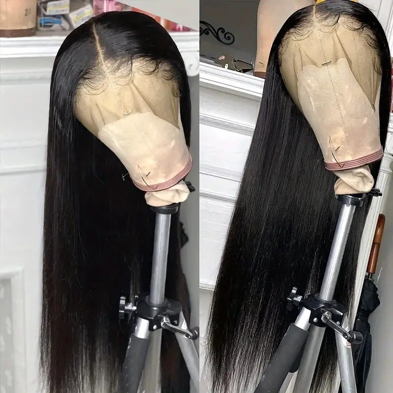 跨境时尚长直发wigs假发女 欧美热销前蕾丝中分直发假发全头套|undefined