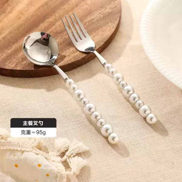 Round spoon + table fork (two-piece set)