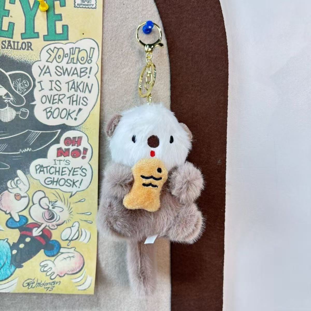 Red popularidad adorable Haise colgante juguetes de peluche muñeca pescado nutria bolsa colgante llavero muñeca muñeca