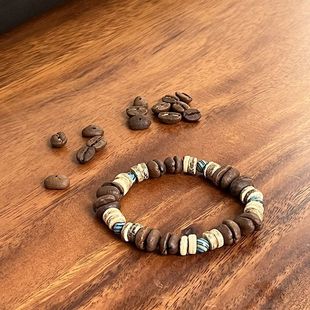 Manufacturer [Sales Volume Positive Reviews] Purely Handmade Natural Coffee Bean Bracelet Couple Bracelet Vintage Retro Direct Sale