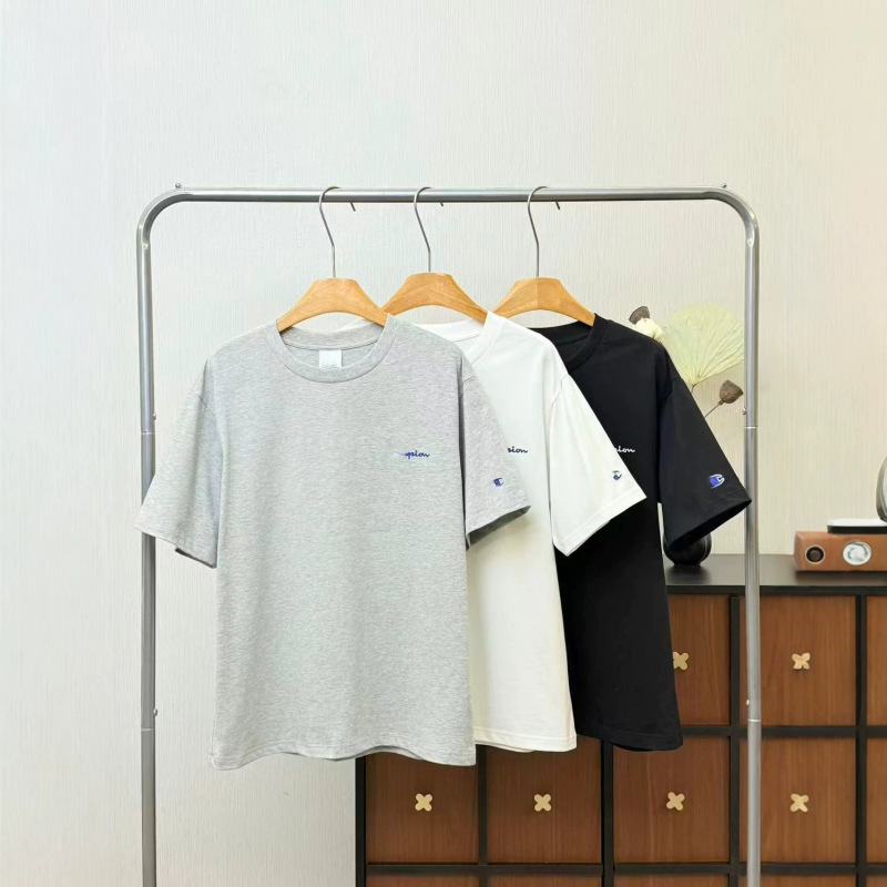 Champion New Model S Cross-Border Summer Classic Small Logo Embroidery Unisex Couple Short-Sleeve Fashion Trendy Heavyweight T-Shirt