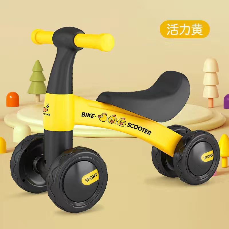 Cuatro ruedas de equilibrio para niños de 1 - 3 años de edad, patineta para bebés sin pedal, caminante anti-rollback, música, luces deslizantes