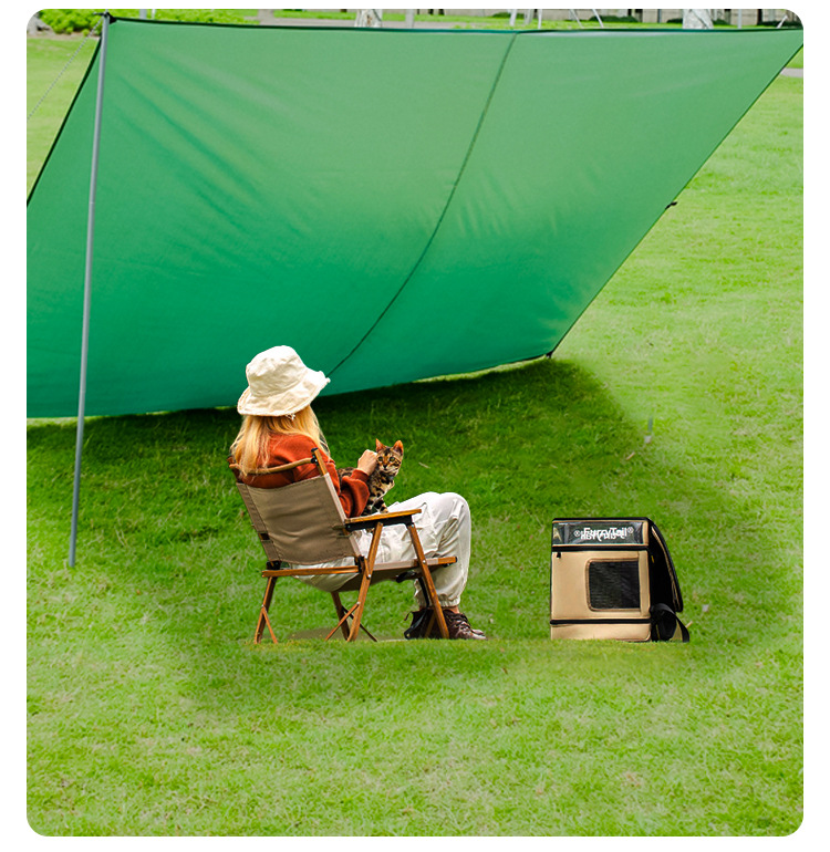 Outdoor Multi-Functional square canopy waterproof sunscreen beach pergola sunshade tent lightweight silver-coated mat floor cloth