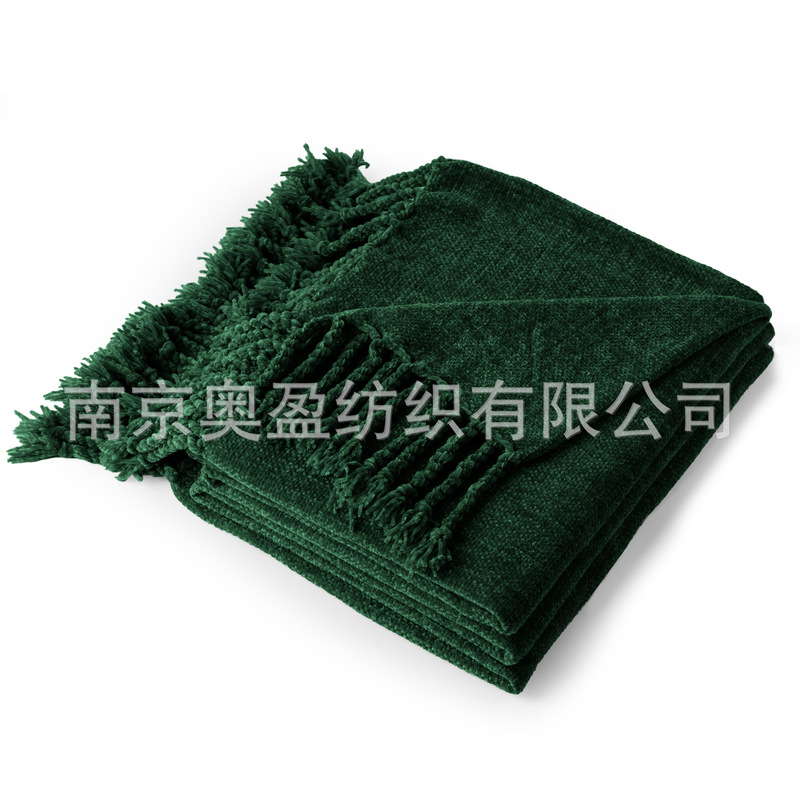 亚马逊雪尼尔搓须毯沙发毯办公室午睡毯子披肩毯装饰床搭流苏毯子|undefined