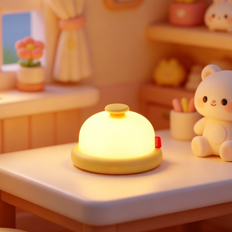 Dingdong lámpara de noche lámpara de noche recargable dormitorio cabezal de cama nuevo tiempo bebé alimentación atmósfera lámpara palpitante compañero de sueño