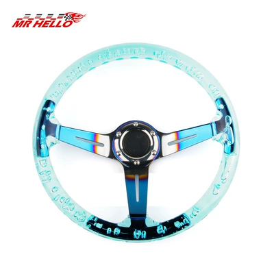 Acrylic Transparent Bubble-Shaped Steering Wheel Racing Competition Modified Car Steering Wheel 345mm Steering Wheel (Steering wheel) - fxp-ykl-004