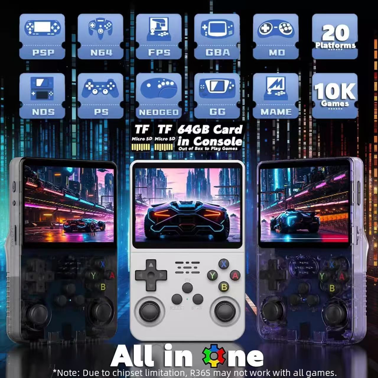 Retro Open Source Handheld R36S Color Screen Psp Mini Gb Playable Classic Nostalgic Arcade Handheld 1g Running Memory