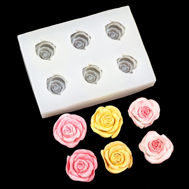 Fondant chocolate Rose forma molde de silicona epoxi aromaterapia hecha a mano decoración la torta vela herramienta para hornear
