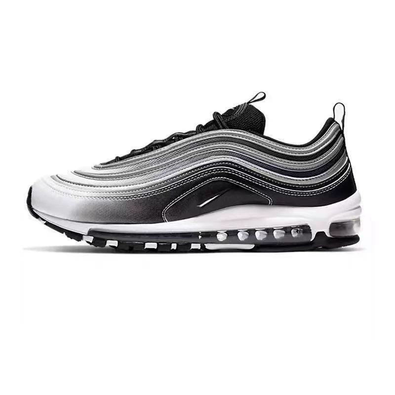 Putian Shoes Pure Original Max97 Air Cushion Low-Top Running Shoes Air Joint Black and White Men's and Women's Outdoor Easiest for Match Sports Shoes