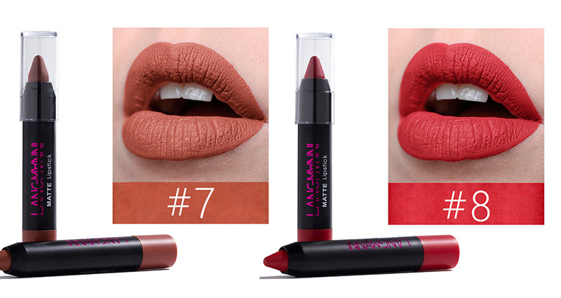 Langmanni 12-tube Velvet matte Lipstick Set, non-stick cup matte black tube lipstick Amazon undefined