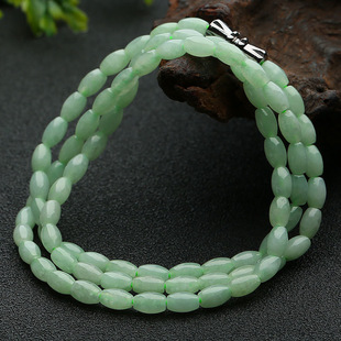 As soon as Yu natural Myanmar A goods jade necklace rice jade bead chain factory wholesale on behalf of FC3102702