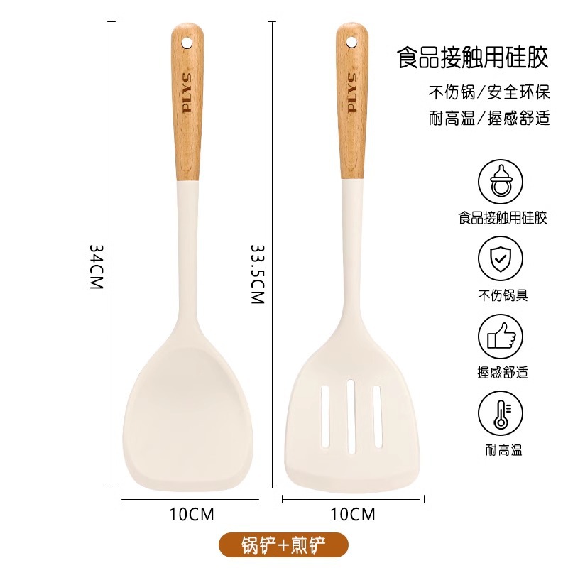 Cuchara de gachas caseras, cucharas de silicona de grado alimenticio, cucharas de regalo, cucharas de silicona, corcho