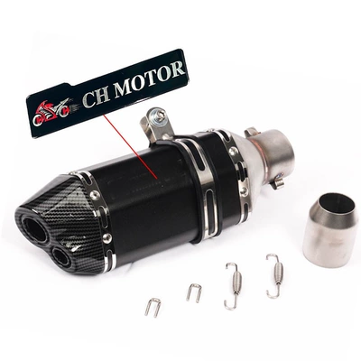 for Huanglong 600, Little – Exhaust pipe - 4-double-tail-short-small-hexagonal-black