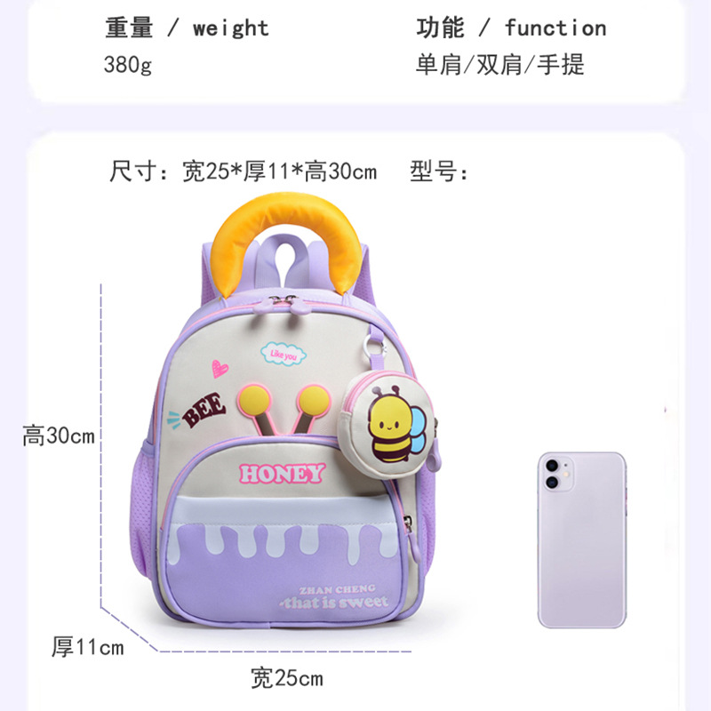 Bolsas infantiles preescolares respirables mochila de dibujos animados para niños 2025 nuevo lindo bebé niñas mochila de jardín de infantes